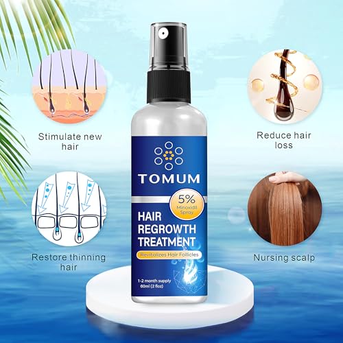 Image of Minoxidil for Men and Women Hair Growth: 5% Minoxidil Topical Spray Hair Regrowth Treatment Stop Hair Thinning and Hair Loss For Stronger Thicker Longer Hair 60ml 2 Pack