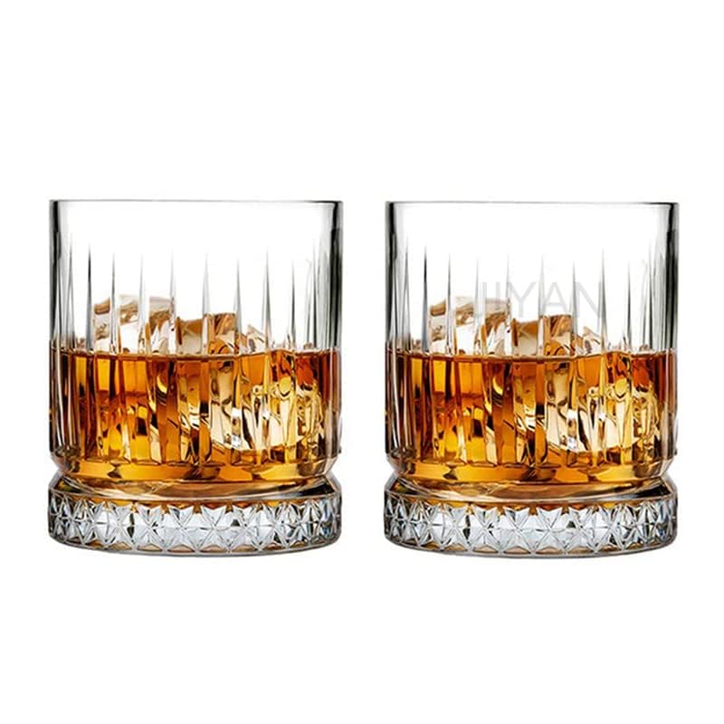 TRIXY Crystal Whiskey Glasses Set of 6 Pcs 320 Ml | Bar Glasses for Bourbon Whisky Scotch | Old Fashioned Cocktail Glasses | Elegant Cognac Glassware Set 1