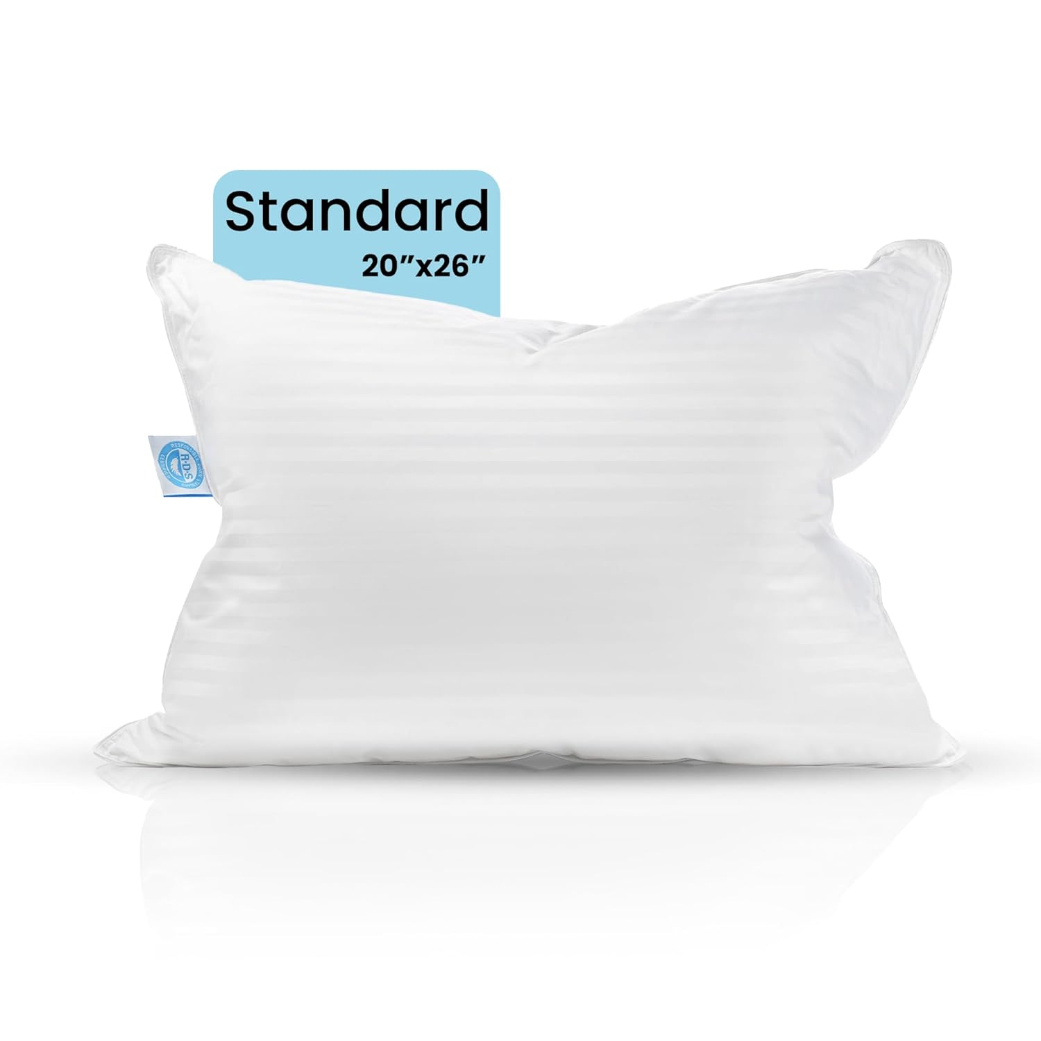 Balanced Dream 50 50 Goose Feather Down Standard Pillow 20x26 Inch Medium Support with 100 Cotton Shell Single