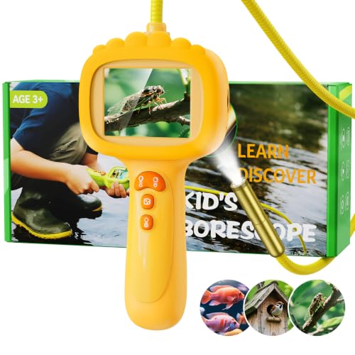 Borescope Snake Camera with Light for Kids (Orange)