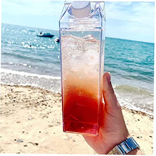 Melkpak Water Bottle Plastic Clear plein Melkflessen Dichte Portable Herbruikbare Juice Cup voor Fitness Camping Sport - Image 7