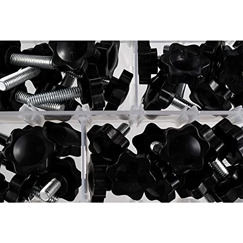 Zhihui Hex Shaped Star Knob Hand Tightening Screw Clamping Plastic Head Bolt Assortment Kit M8 #TOP2