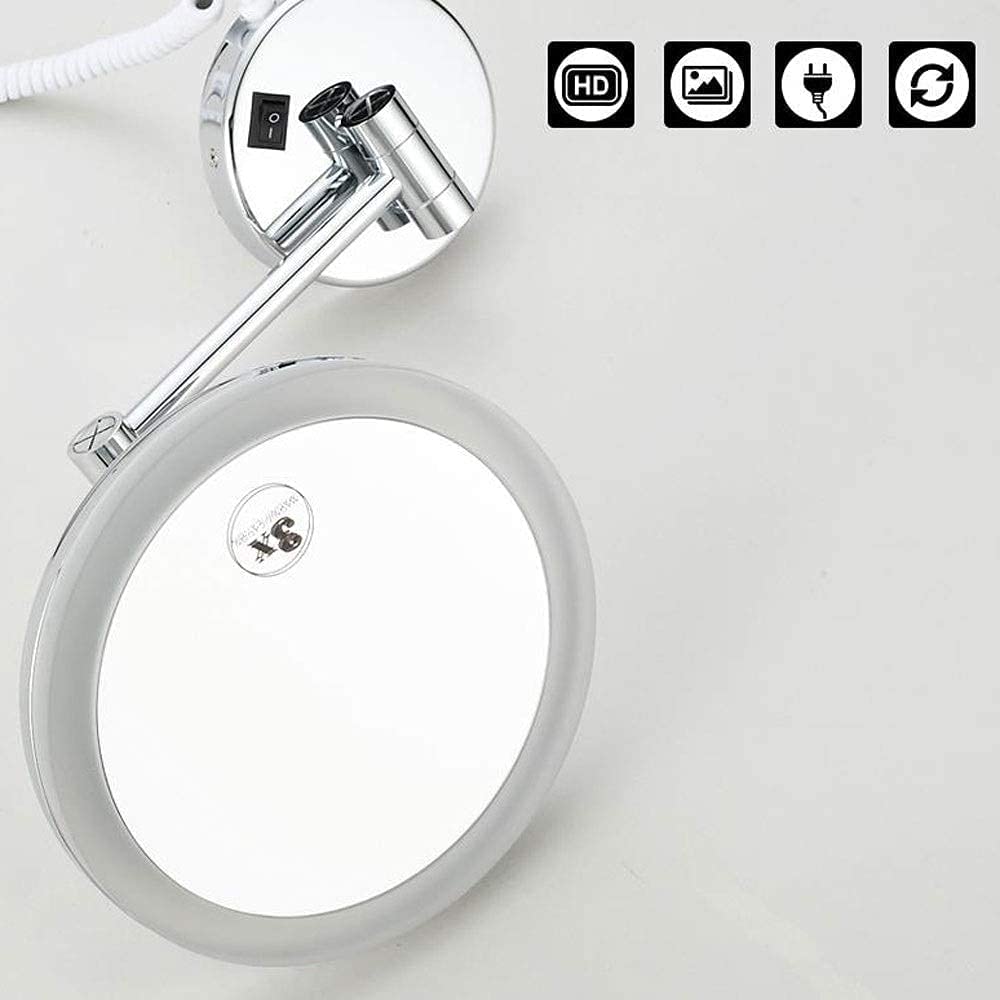 Specchio per Trucco Specchio per Trucco Specchio per Trucco per Montaggio a Parete, Specchio per Bellezza a LED Specchio per Trucco Pieghevole Specchio ingranditore con Luce per b