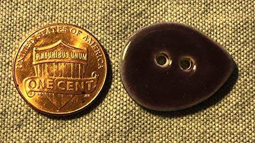ONE Hand-Crafted Ceramic Purple Teardrop Button Just Over 7/8" 23.2mm Long 9110 - The Best!!!