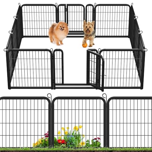 Image of Yaheetech 24in x 24ft Rustproof Foldable Metal Decorative Garden Fence | Durable Metal Frame, Tool-Free Quick Setup,Custom Multi-Shape,Fold Flat Storage, Multi-Scene For Garden Patio RV Camping