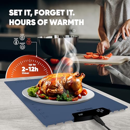 BREETEE Electric Food Warming Mat – Silicone Heating Mat for Food with 9 Temp Levels – Portable Roll Up Warming Mat for Food – Versatile Warming Tray for Buffet, Parties, Home, RV Kitchen by Breetee - Used condition - Image 7