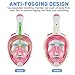 Thirty seven DAYS Full Face Snorkel Mask, Snorkeling Mask with Detachable Camera Mount, 180 Panoramic Anti-Fog Anti-Leak Diving Mask for Adult and Kids (Pink, S/M)