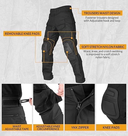 VOTAGOO G3 Combat Uniform Set für Männer Taktische Camouflage Bekleidung Jagd Paintball Anzug mit Knie Ellenbogen Pads