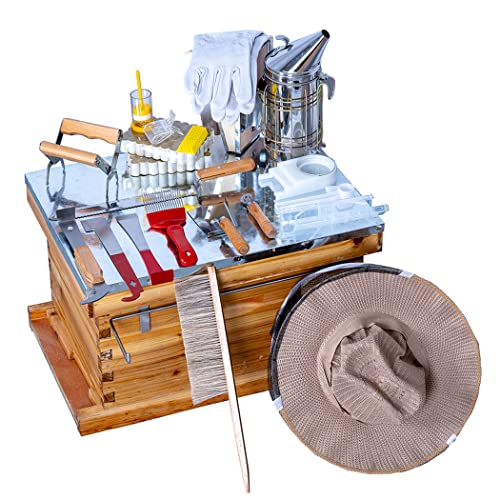 Maybee SHAK1 Beehive Starter Kit 8-Frame Bee Boxes And Frames Starter Kit Wax Coated Bee Hives And Supplies Starter Kit Including Beekeepig Tools Kit thumb #6