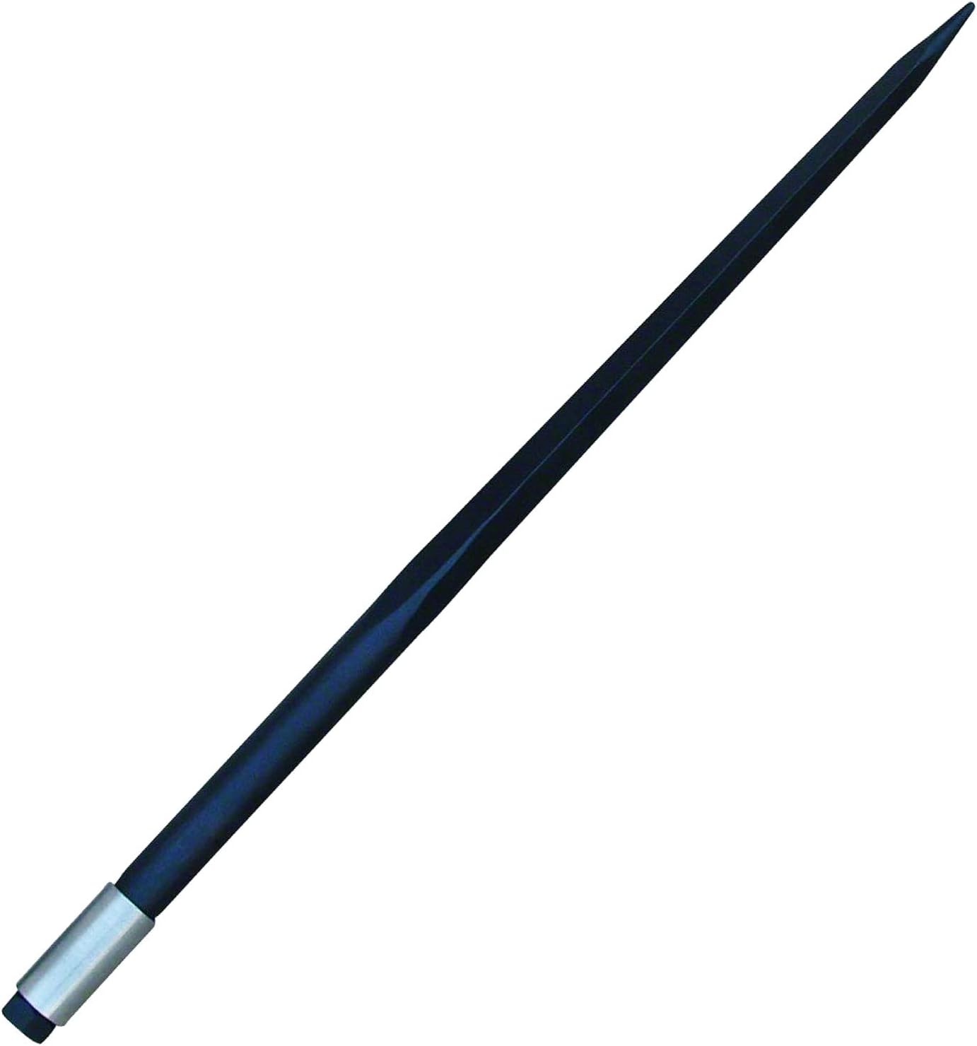 39" Hay Bale Spear 3000 LBs Capacity, C-2 Bale Spike Square Tapered Forged - 1 3/4" Conus 2, Bale Hay Spike with Hex Nut & Weld in Sleeve (1)