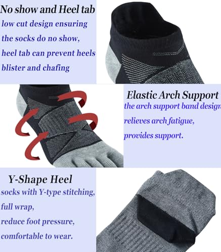 Image of Women Toe Socks 5 Finger Cotton Wicking Athletic 6 Pack 3 Pack