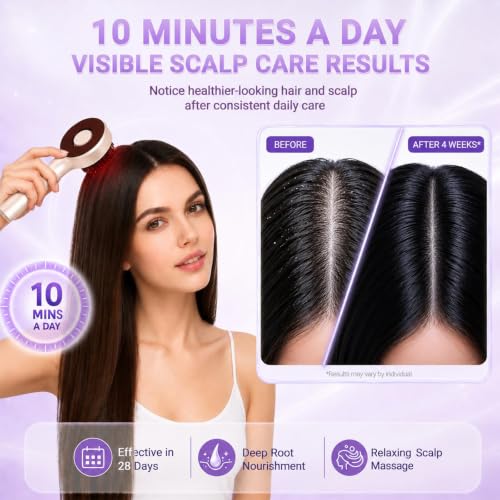 Gewaizhuan Electric Scalp Massager, 3-in-1 Hair Oil Applicator, IPX7 Waterproof Scalp Scrubber, Rechargeable Portable Head Massager Scalp Brush for Home & Travel (White) — view 2