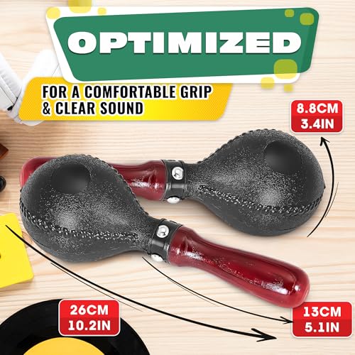 image for KETAR 2 Pcs Maracas for Adults – 10.2” Durable Percussion Instrume