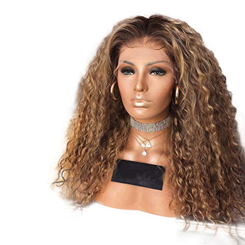 Afro Wigs Brown Curly Synthetic Wig Ombre Cosplay Wig