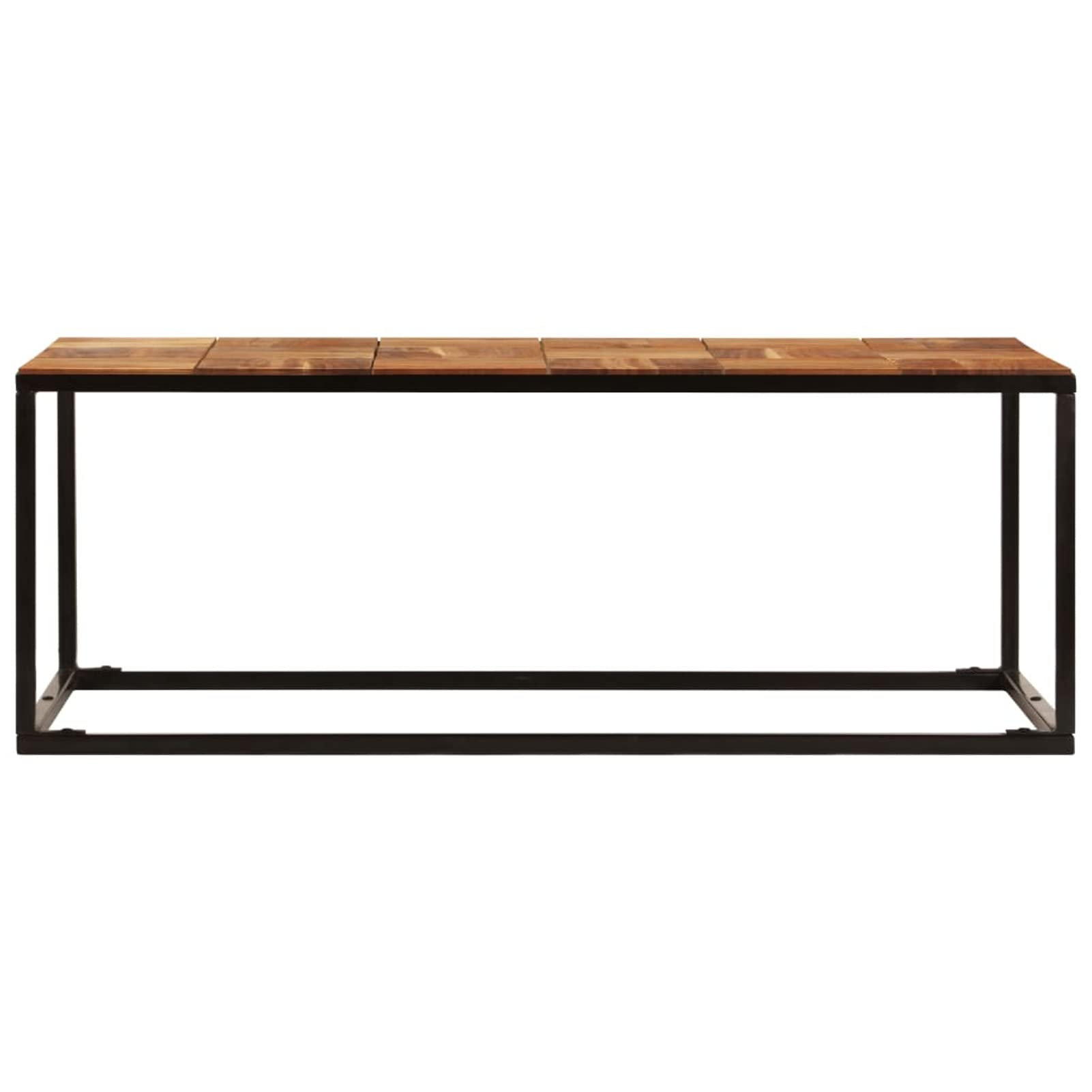 Homgoday Table basse 110 x 60 x 40 cm en bois d'acacia massif et acier - Table d'appoint pour salon, salle de réception d'invités, chambre à coucher et mobilier de bureau