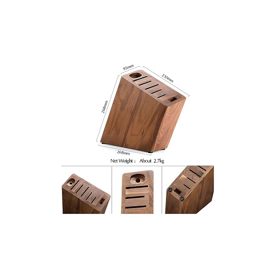 XINZUO 8 Piece Damascus Kitchen Knife Set with Block and Sharpener, Japanese AUS-10 Professional Chef Knife Set with Multifunctional Kitchen Scissors,Black Walnut Wood Handle,Exquisite Box Package