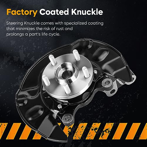 Image of 2 Front Steering Knuckles Wheel Bearing Hub Assembly for Toyota Corolla Sedan 1.8L FWD 2003-2008, Left Driver and Right Passenger Side, With ABS, 698-389, 698-388, 698389, 698388, LK029, LK030