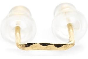 Double Piercing Tiny Thin Gold Stud Bar Posts