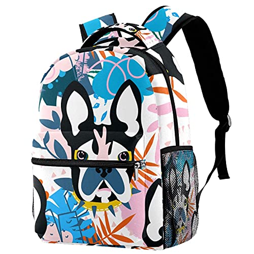 Sac à dos à motif de chien de dessin animé multicolore pour la rentrée des classes