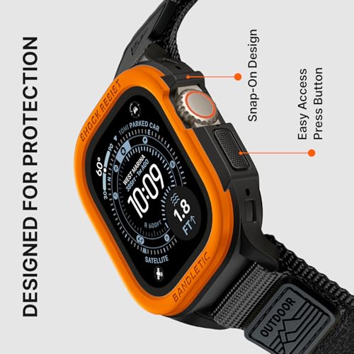 Image of Bandletic Rugged Case with Band Compatible with Apple Watch 49mm(Ultra 3 /2 /1),46mm(Series 11 /10), 45mm(Seriess 9 /8 /7),44mm(SE3 /SE2 /SE /6 /5 /4), Protective Cover Sport Accessories for iWatch Men
