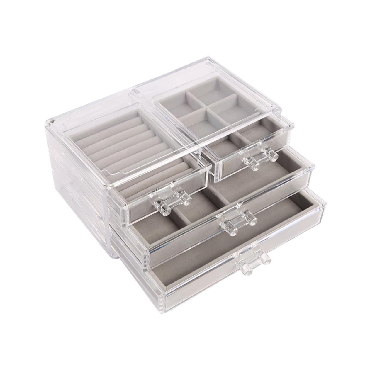 Scatola Porta Oggetti Plastica a Cassetti, Grande Capacità | Contenitore in Plastica Trasparente, Uso su Scrivania in Camera, Design Semplice e Leggero