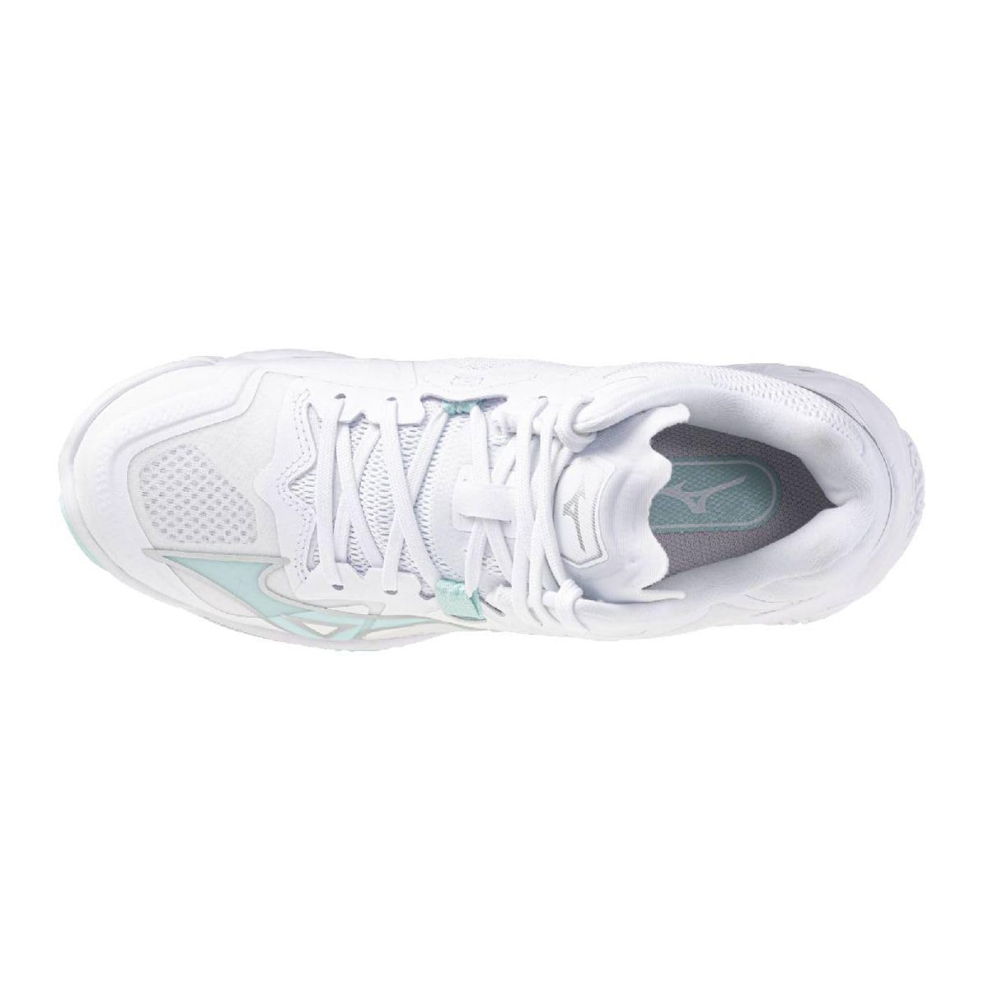 Mizuno Wave Lightning Z8 Mid Chaussures de volleyball pour femme, blanc/bleu