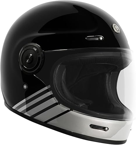 Miniatura 6 de TORC - Casco de motocicleta de cara completa de fibra de vidrio T1, aprobado por DOT y ECE, estilo retro