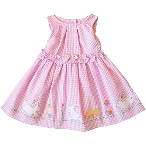 Good Lad 2/6X Girls Pink Bunny Appliqued Seersucker Dress (4) Cover