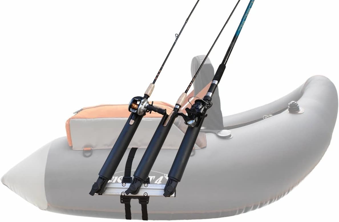 Brocraft Float Tube Rod Holder System/Triple Rod Holder for Fishing Float Tube / Float Tube Rod Rack System