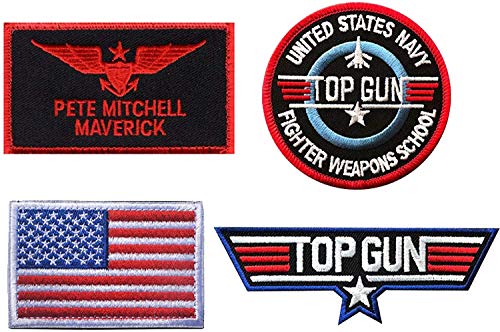 Top Gun Patches - Parche táctico bordado con cierre de gancho y...