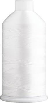 Super B Polyester Embroidery Thread, 40wt Large Spool 5000m, Embroidery Thread for Commercial & Domestic Machine, 175 Popular Colors Machine Embroidery Thread, 100% Polyester - White 010