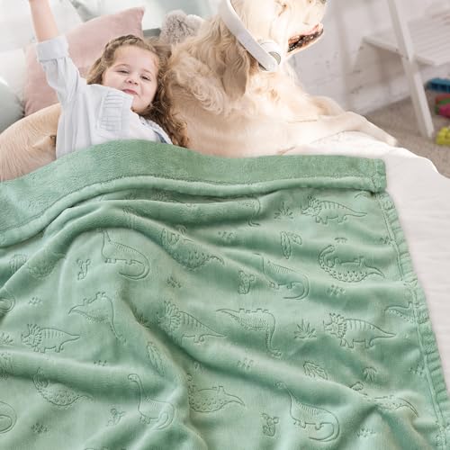 Image of BORITAR Baby Blanket for Boys Girls, Ultra Soft Warm 3D Animal Print Blanket for Newborn Infant Toddler, Fleece Fluffy Blanket for Crib, Stroller (30x40 Inches, Sage Green)