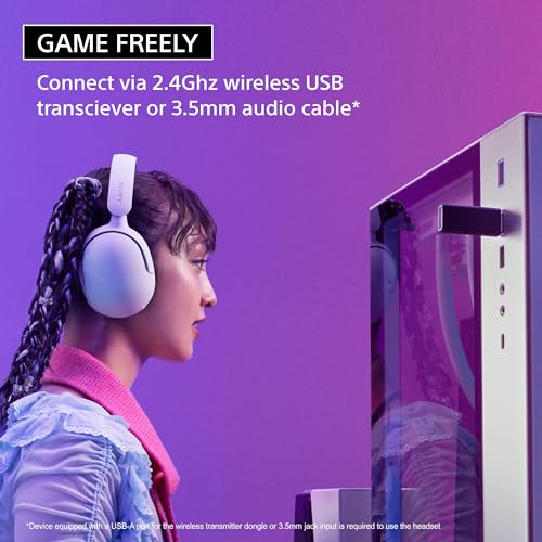 Image of (Refurbished) Sony INZONE H5 Wireless Gaming Headset, 360 Spatial Sound, Works with PC, PS5, 28 Hour Battery, 2.4Ghz Wireless and 3.5mm Audio Jack, Bidirectional Boom Microphone, 40mm Drivers, WH-G500 /Black