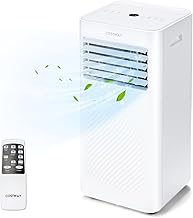 COSTWAY Portable Air Conditioner, 10000 BTU 4-in-1 AC with Cool, Fan, Dehumidifier & Sleep Mode for Rooms up to 350 Sq.Ft, with 24H Timer, Child Lock, Remote Control & Window Kit (White)