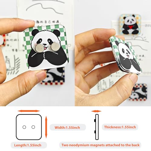9 imanes decorativos de nevera con diseño panda miniatura 4