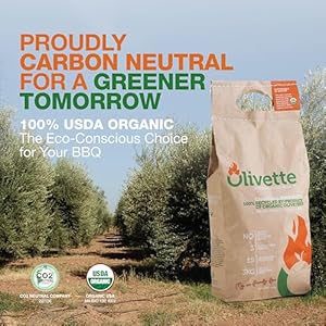 Organic Charcoal Briquettes by Olivette, Reusable Charcoal for Grilling, USDA Certified, Recycled Olive Tree Byproduct, Ready to Light BBQ Charcoal, 6.6 lb. Bag Equal to 20 lb. of a Regular Charcoal Organic Charcoal Briquettes by Olivette Reusable Charcoal for Grilling USDA Certified Recycled Olive Tree Byproduct Ready to Light BBQ Charcoal 66 lb Bag Equal to 20 lb of a Regular Charcoal