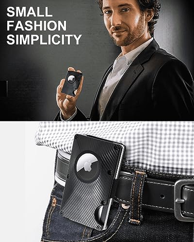 Image of ONEONTA Aluminum Metal Smart Wallet with Airtag Holder, RFID Blocking Card Wallet, Compatible Apple Airtag for Men