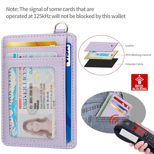 Image of Slim Minimalist Front Pocket Wallet, RFID Blocking Credit Card Holder Wallet with Detachable D-Shackle for Men Women