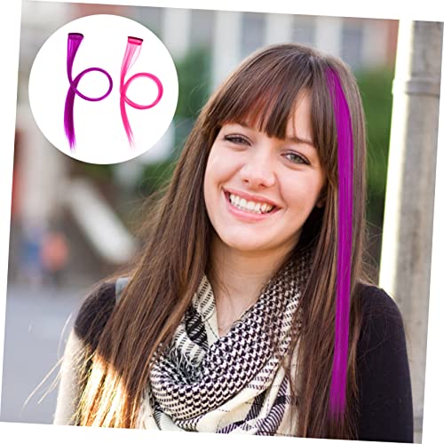 Beaupretty 10 Peças De Peruca Azul Clipe Em Extensões Extensão De Cabelo Arco-Íris Extensão De Desta