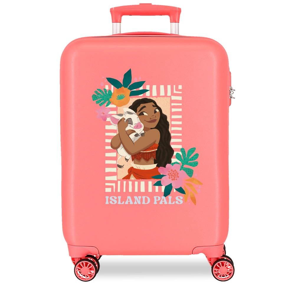 Joumma Disney Vaiana Sea Vibes walizka kabinowa koralowa 38 x 55 x 20 cm sztywne zapięcie szyfrowe z boku ABS 34L 2,6 kg 4 koła podwójny bagaż podręczny