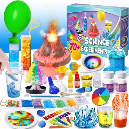 UNGLINGA 70+ Experimente Kits für Kinder Jungen Mädchen, Wissenschaft Experimentierkasten Spielzeug Jungen Geschenke, Vulkan Chemiebaukasten Kindern Labor