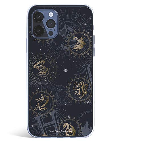 Funda para iPhone 12 Pro MAX Oficial de Harry Potter Insignias Constelaciones para Proteger tu móvil. Carcasa para Apple de Silicona Flexible con Licencia Oficial de Harry Potter.
