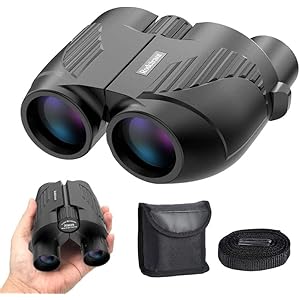 20X25 Compact Binoculars for Adults and Kids,Large Eyepiece Waterproof Binocular,Easy Focus Small Binoculars for Bird Watching,Hiking and Concert, Black
