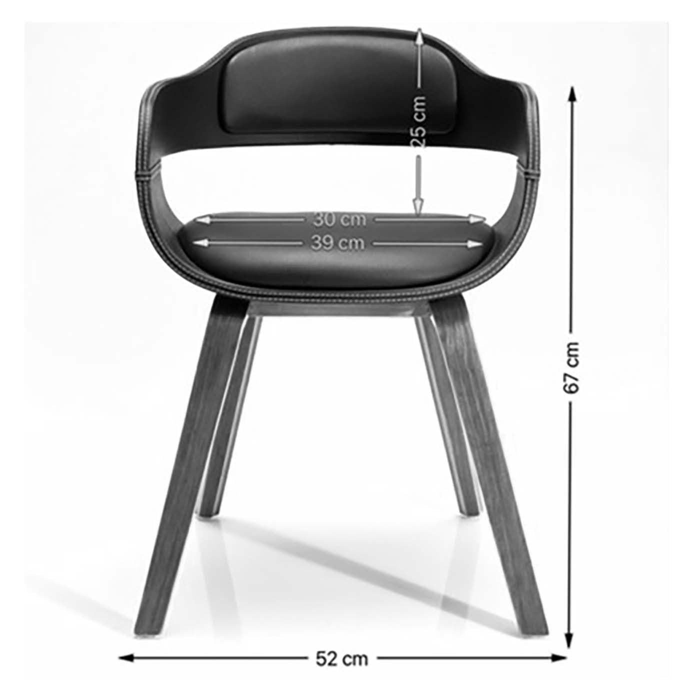 Kare Design Sedia Con Braccioli Costa, Marrone/Nero, 71X51X52Cm, Altezza Piano Seduta 50Cm, Altezza Braccioli 67Cm, Similcuoio, Sedia Sala Da Pranzo, Sedia Ufficio, Stile Retró, Design Elegante