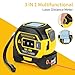 3-in-1 Smart Measure Tool, Digital Tape Measure with Laser, Voice Output & Level, 16ft/5m Tape, 328ft/100m Laser Distance Measure, Cross-Line Laser Level, CE Certified, Durable TPR Shell