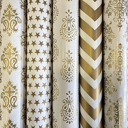 Satyam Kraft 10 Pcs Golden Gift Wrapping Paper, Paper Sheets for Birthday Colorful Paper Set for Birthday, Holiday, Return Gift, Christmas, Engagement Gifts, Arts & Crafts and DIY to wrap gifts and flowers (Pack of 10) (B08525DDJY) Amazon Price History, Amazon Price Tracker
