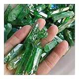 GeRRiT Stone Crafts Color Electroplated Angel Aura Quartz Crystal Tumbles Points for Decoration Wedding Souvenirs (Color : Apple Green, Size : 200g)