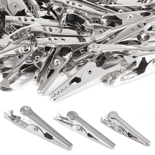 Image of 150PCS Mini Metal Alligator Clip Mini Clamps Alligator Clips 28mm 35mm 45mm Multipurpose Crocodile Clamps for Electric Testing Battery Testing(28mm 35mm 45mm)