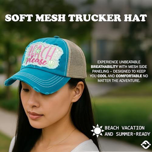 Image of Funky Junque Womens Baseball Cap Distressed Vintage Unconstructed Embroidered Dad Hat