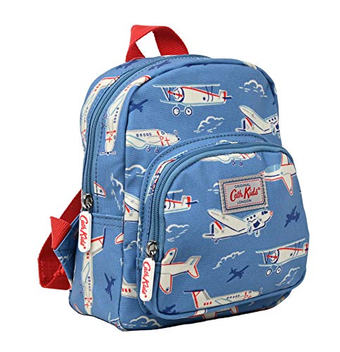 Cath Kidston Mochila infantil con diseño de avión en el cielo en tela de hule azul